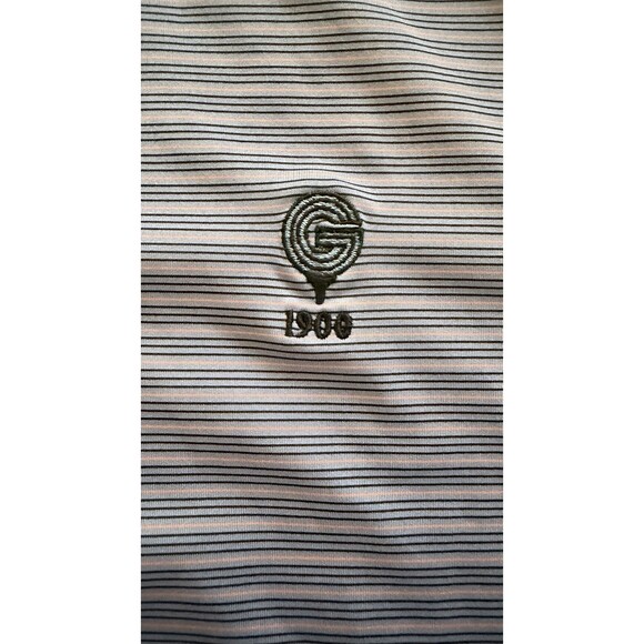 Donald Ross Golf Polo Shirt Men’s Size M Blue Gray Stripe Stretch - Picture 5 of 9